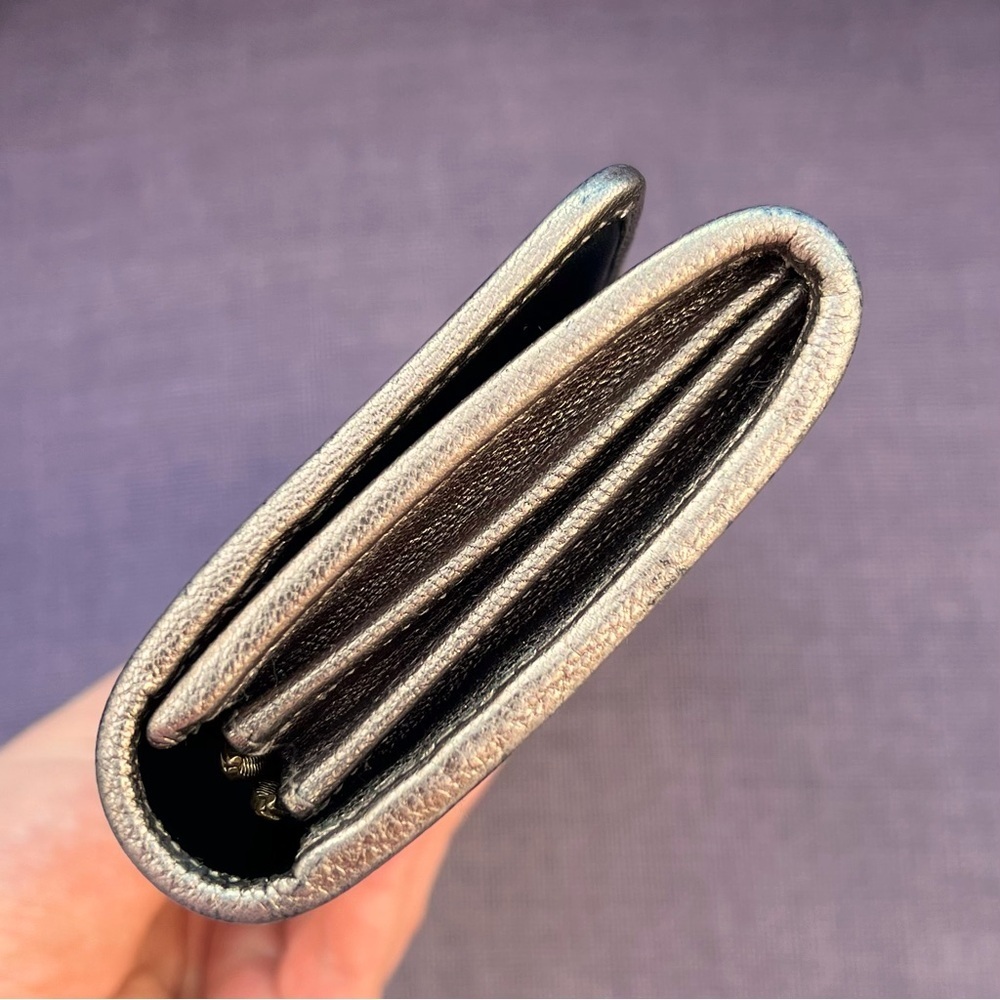 Loewe Anagram Long Wallet Gold Metallic Black Leather - Picture 6 of 12